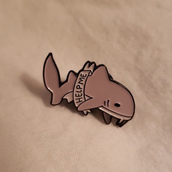 3/$20 pin sale!! Help Me Shark Pin - Picture 1 of 2